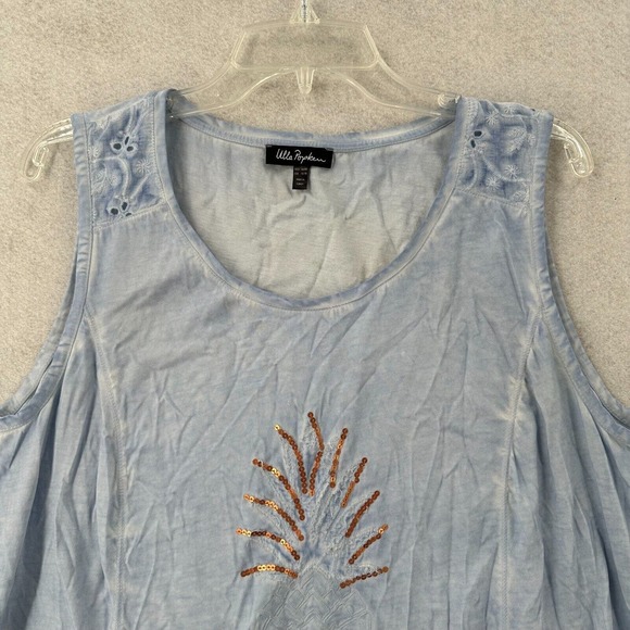 Ulla Popken Set of 2 Tank Tee T-Shirt Tops Womens 16/18 Tropical Vacation Sequin - Picture 11 of 16